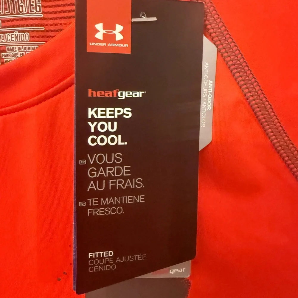 NWT Under Armour Boy’s Bright Orange Fitted Shirt